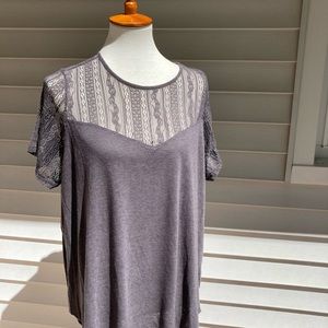 torrid grey back lace up top